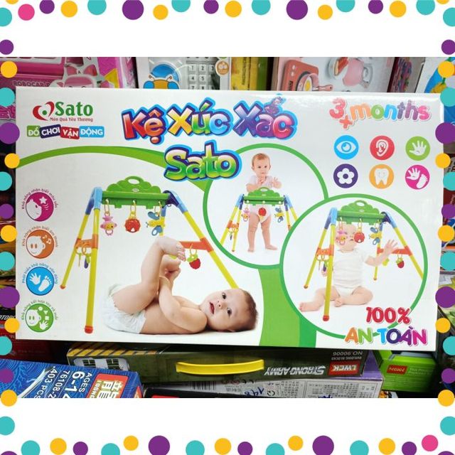 Kệ treo x&uacute;c xắc đồ chơi cho b&eacute; ch&iacute;nh h&atilde;ng Sato 034