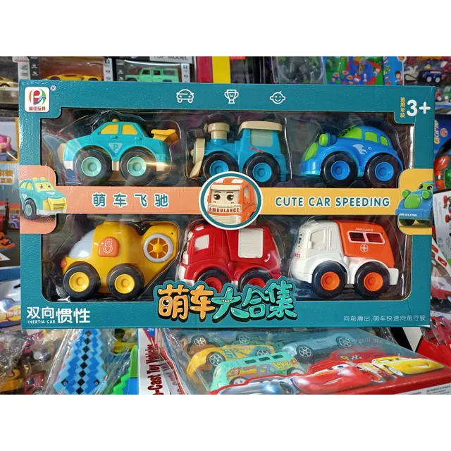 Bộ 6 xe &ocirc; t&ocirc; chạy đ&agrave; cute car BJ669