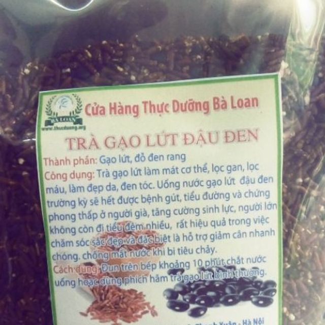 Tr&agrave; gạo lứt đậu đen xanh l&ograve;ng 1kg rang tay hỗ trợ giảm c&acirc;n Thực Dưỡng B&agrave; Loan
