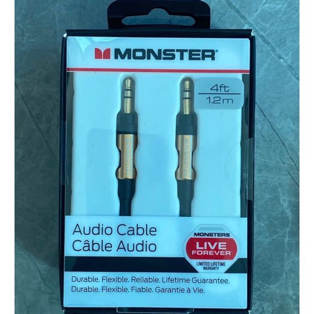HCM-D&acirc;y Loa &Acirc;m Thanh Audio 1 Ra 1 D&agrave;i 1.2M Monster Ch&iacute;nh H&atilde;ng Cao Cấp D&acirc;y Loa 2 Đầu 3.5mm