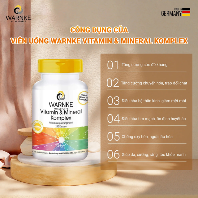 Vi&ecirc;n Uống Warnke Vitamin and Mineral Komplex