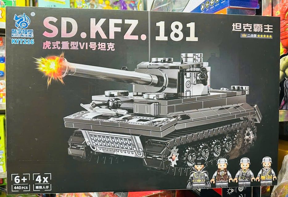 Bộ lắp r&aacute;p m&ocirc; h&igrave;nh xe tăng KY7216 SD.KFZ.181 ho&agrave;n chỉnh