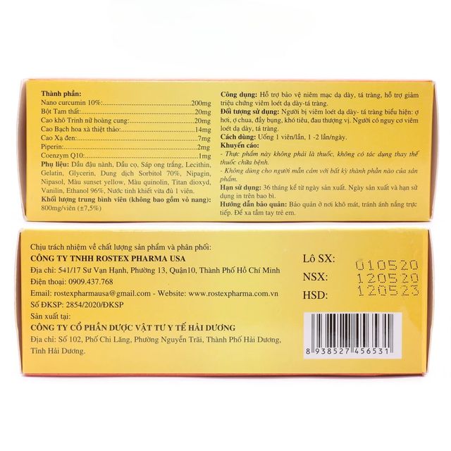 Vi&ecirc;n nghệ Nano Curcumin Tex Tam thất xạ đen