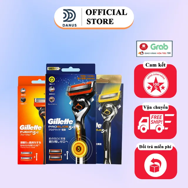 Dao cạo r&acirc;u Nhật Bản cao cấp 5 lưỡi Gillette Fusion Proglide