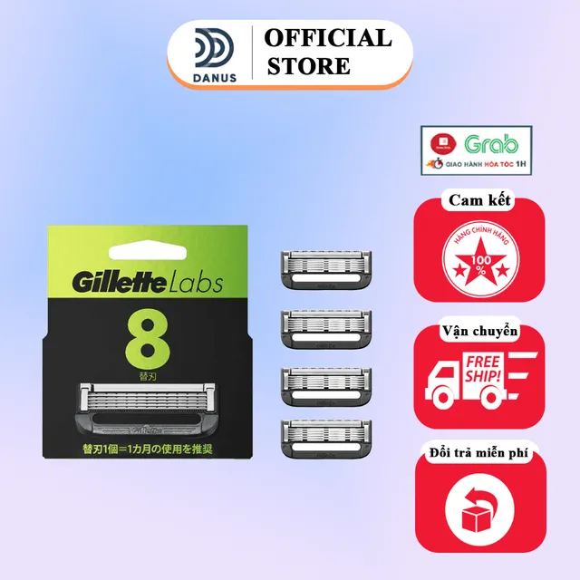 Hộp lưỡi dao cạo r&acirc;u 5 lưỡi Gillette Labs cao cấp