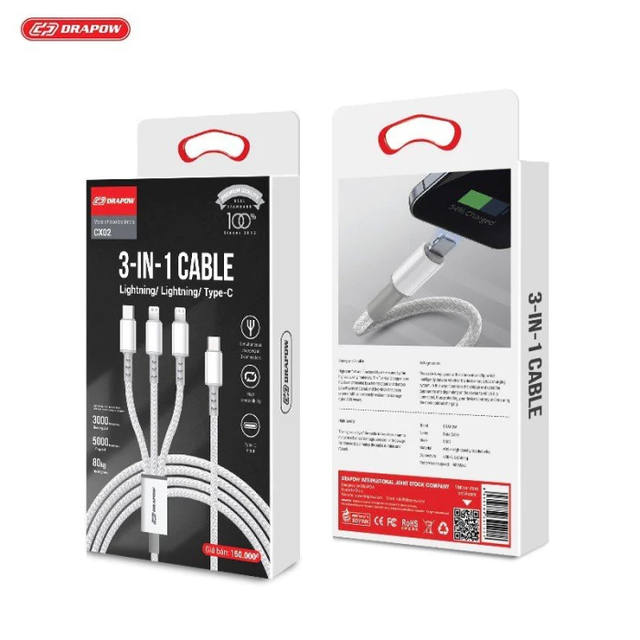 C&aacute;p Sạc 3 Trong 1 Drapow