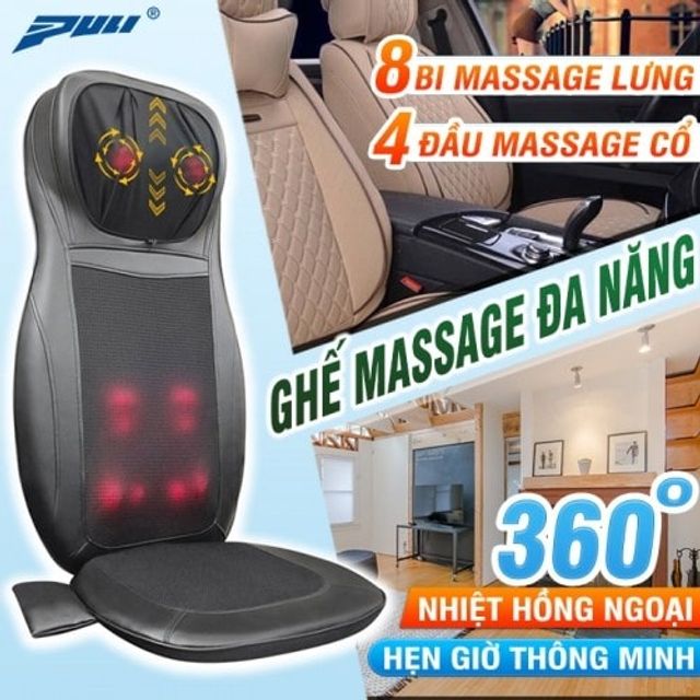 Ghế đệm massage ô tô toàn thân hồng ngoại Puli PL-802 - 48W 1
