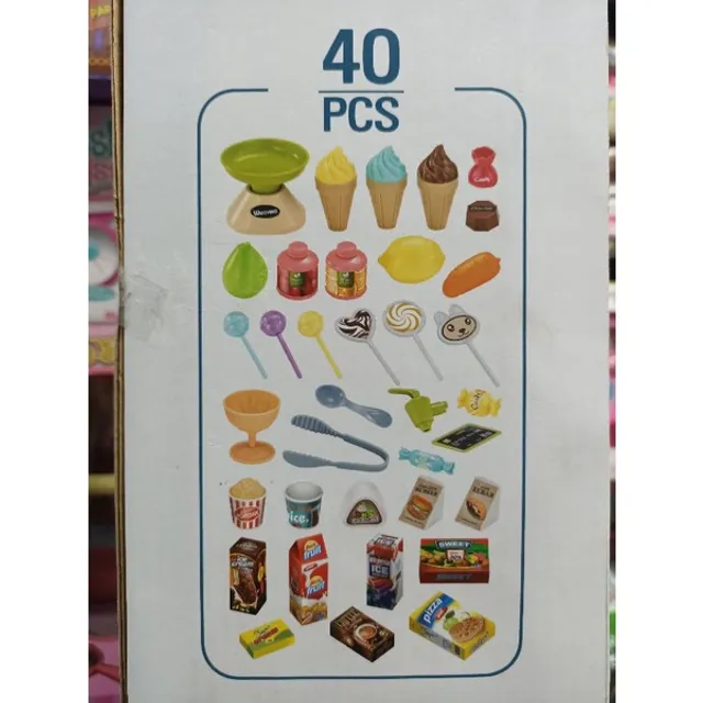Hộp đồ chơi B&agrave;n b&aacute;n h&agrave;ng v&agrave; Xe đẩy trong si&ecirc;u thị HOME SUPERMARKET