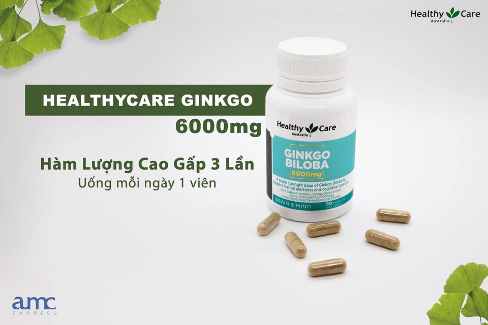 Bổ N&atilde;o Healthy Care Ginkgo Biloba 6000mg 60 vi&ecirc;n