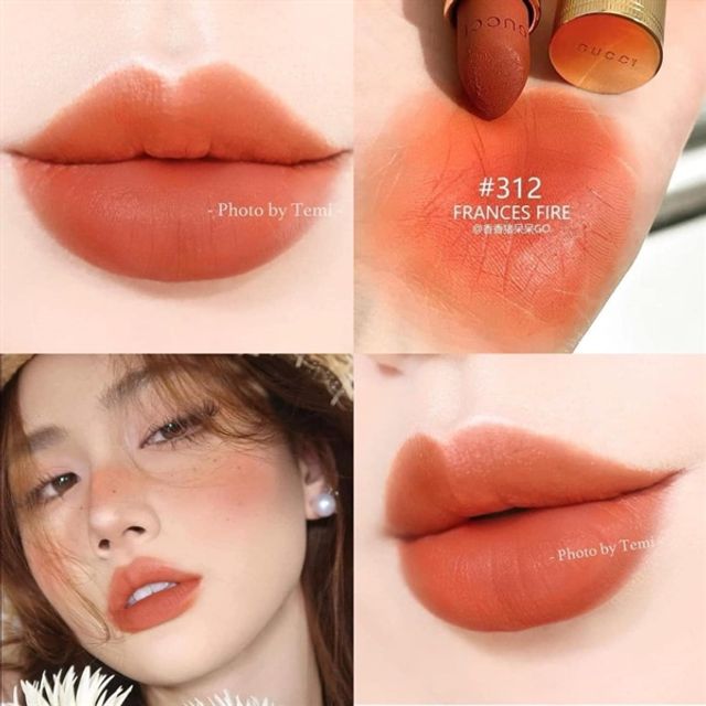 Son Gucci 312 Rouge &Agrave; L&egrave;vres Mat Frances Fire