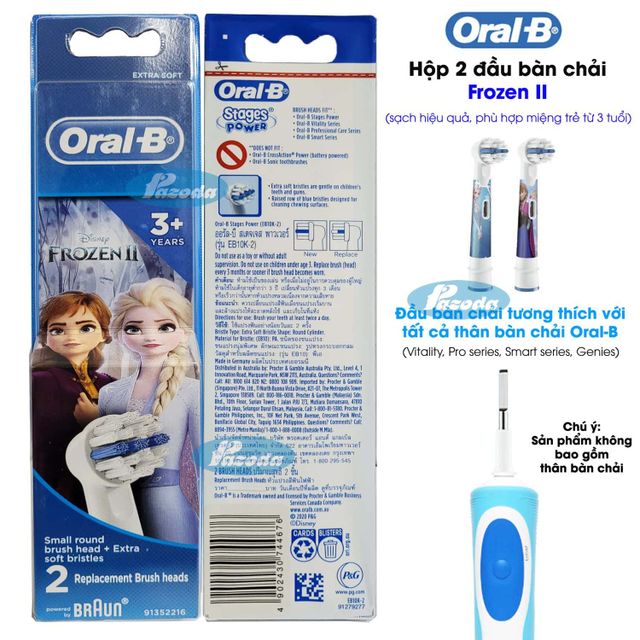 Set 2 Đầu B&agrave;n Chải Oral-B Stages Power Frozen