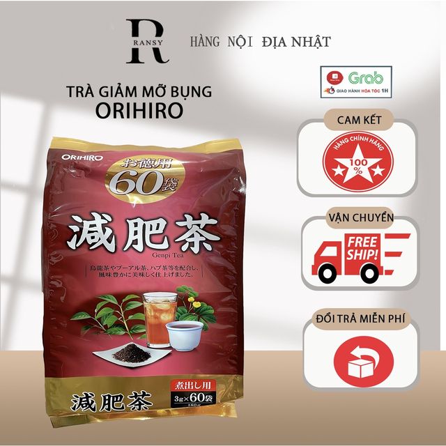 Tr&agrave; giảm mỡ bụng Orihiro Genpi Tea 3g x 60 g&oacute;i