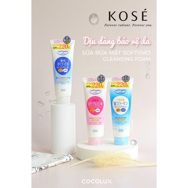 Sữa rửa mặt Kose Softymo Nhật Bản 220gr