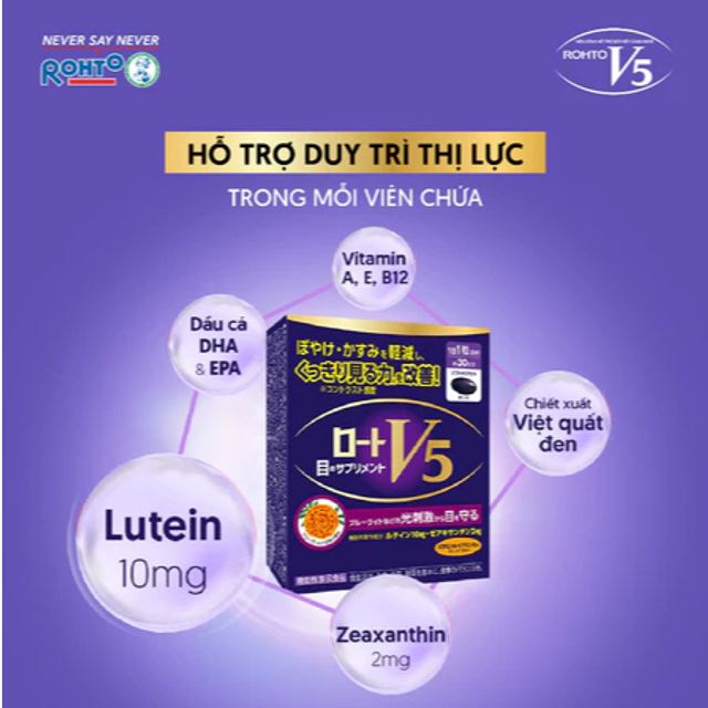 Vi&ecirc;n uống bổ mắt Rohto Lutein V5