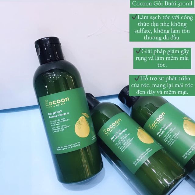 Bộ Dầu Gội Bưởi + Dầu Xả Bưởi Pomelo Cocoon 310ml