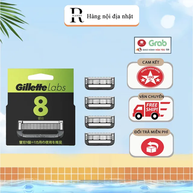 Hộp lưỡi dao cạo r&acirc;u 5 lưỡi Gillette Labs cao cấp