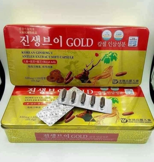 Vi&ecirc;n Đạm S&acirc;m Nhung Linh Chi H&agrave;n Quốc Gold Dongwon Korea 120 Vi&ecirc;n - Ảnh 2