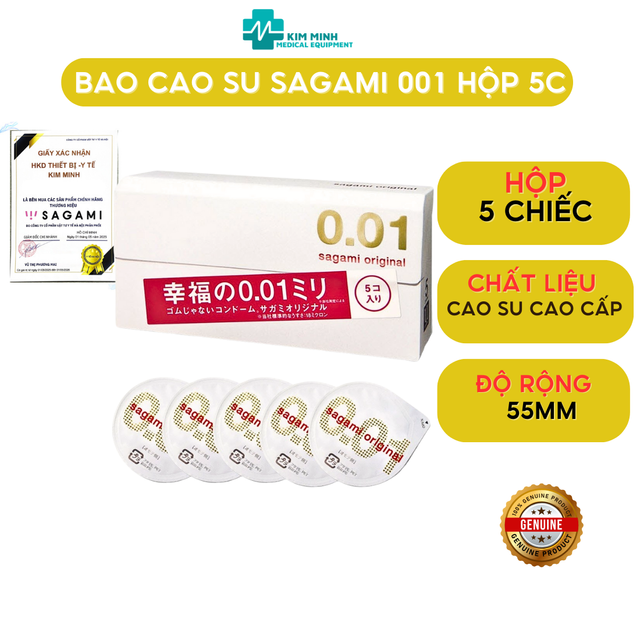 Bao cao su CAO CẤP SAGAMI 001 hộp 5 chiếc