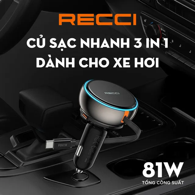 Củ sạc nhanh 3in1 Recci