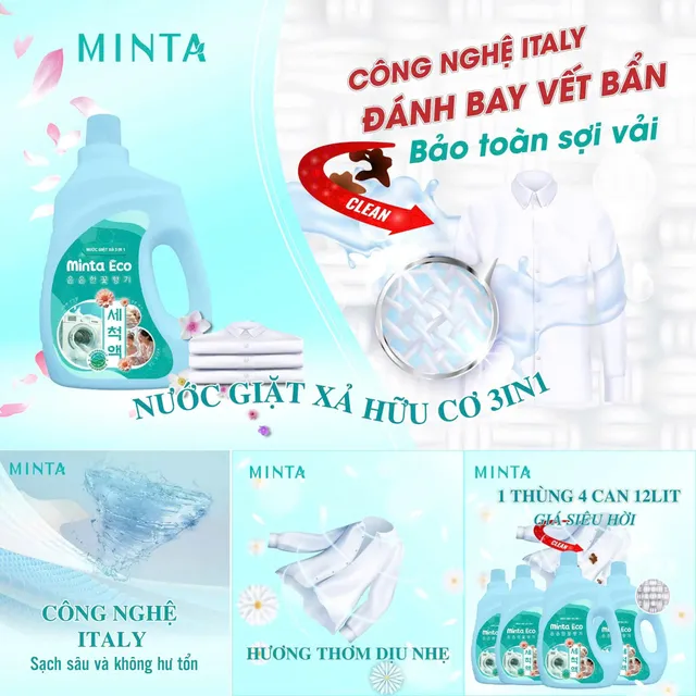 Nước giặt xả hữu cơ Minta