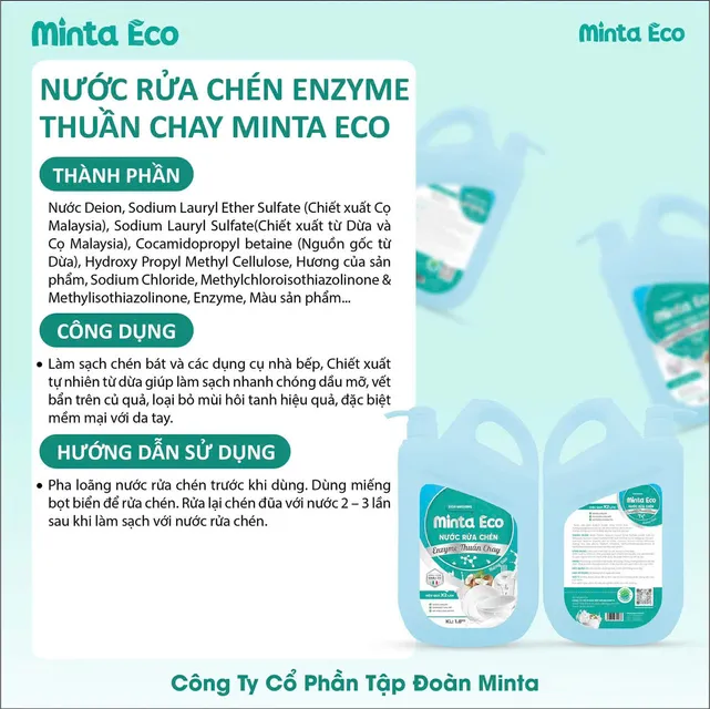 Nước Rửa Ch&eacute;n Enzyme Thuần Chay