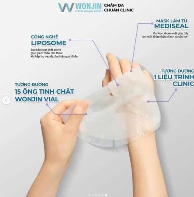Mặt nạ Wonjin copper tripeptide t&iacute;m hộp 5M
