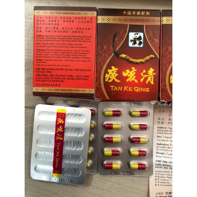 Hỗ Trợ Ho Đ&ocirc;ng Tr&ugrave;ng Vỉ Tan Ke Qing Hộp 30 Vi&ecirc;n