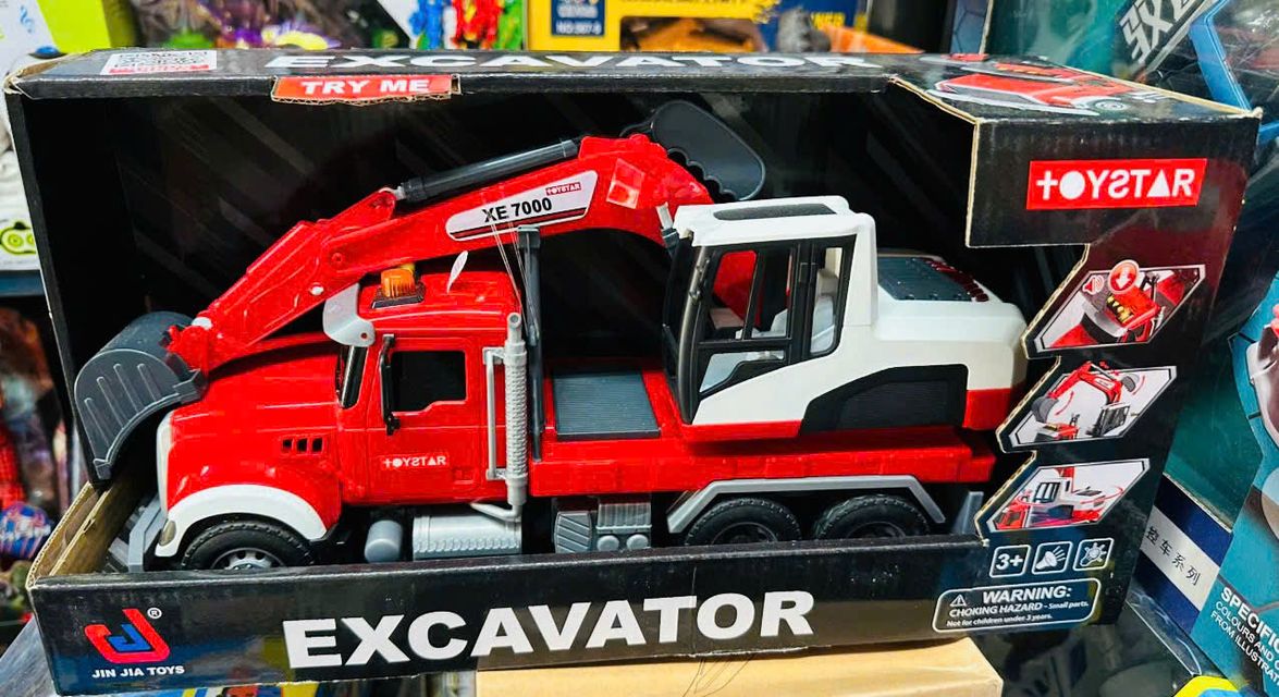Toystar Đồ chơi xe &ocirc; t&ocirc; cần cẩu m&aacute;y x&uacute;c m&aacute;y đ&agrave;o EXCAVATOR 666-82