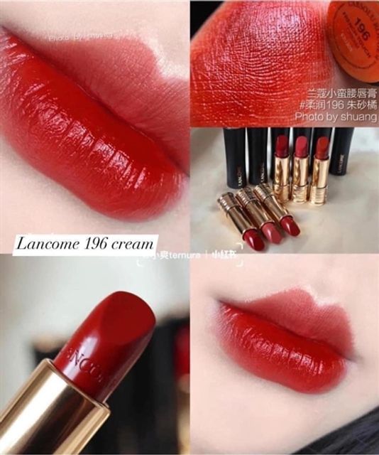 Son Lancome 196 Đỏ Cam Ch&aacute;y ( Mini Nobox)