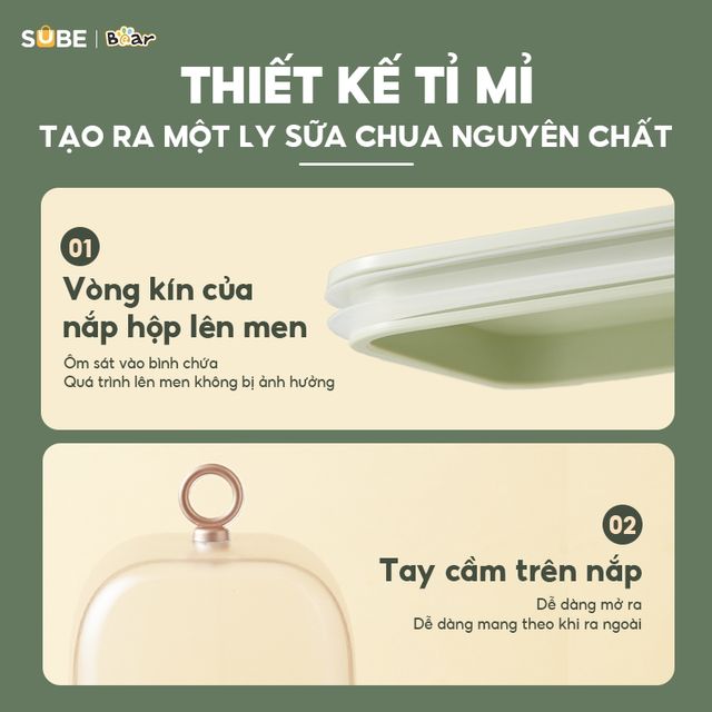 Thiết kế tinh tế của m&aacute;y l&agrave;m sữa chua Bear SB-SC12C