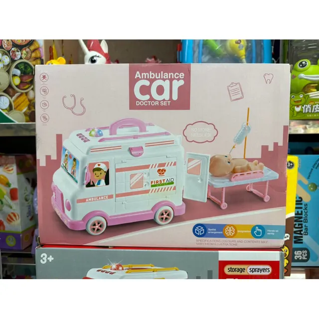 Hộp đồ chơi m&ocirc; h&igrave;nh xe &ocirc; t&ocirc; cứu thương