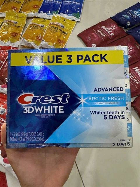 S&eacute;t 3 KDR Crest 3D White Advanced Charcoal Teeth Whitening