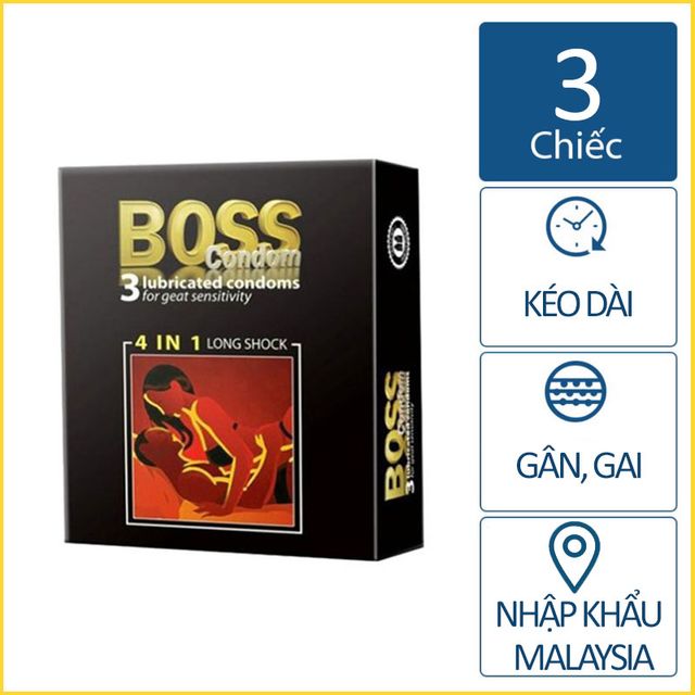 Bao Cao Su BOSS 4 in 1 Longshock Hộp 3 C&aacute;i