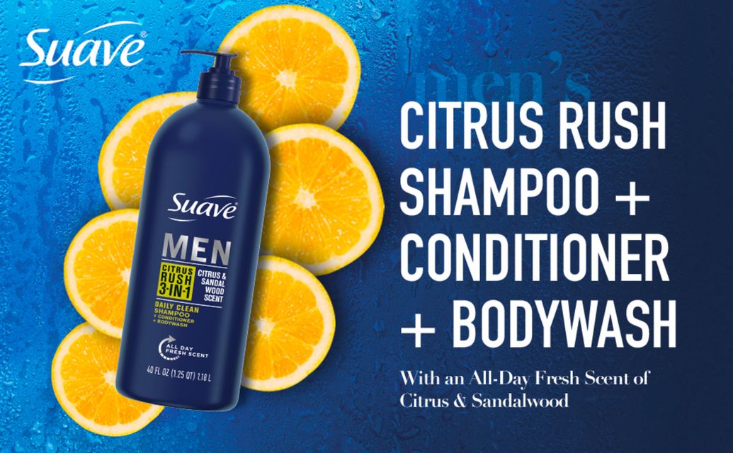 Suave men citrus rush 3in1