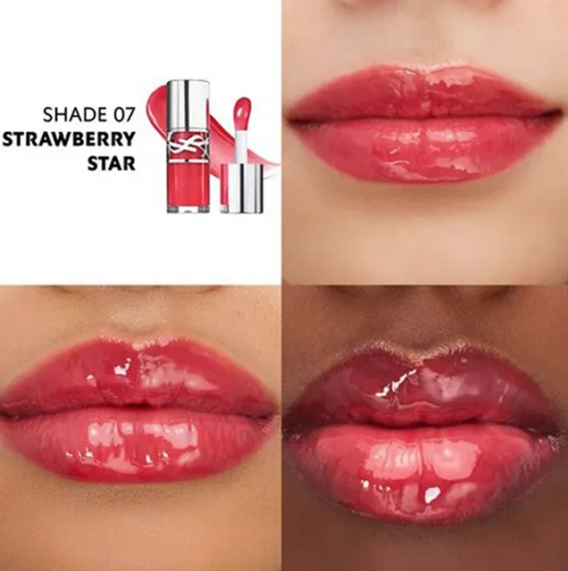 Son B&oacute;ng Yves Saint Laurent YSL LoveShine Plumping Oil Gloss 07 Strawberry Star M&agrave;u Đỏ Hồng