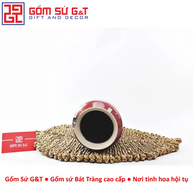 Lọ hoa d&aacute;ng ph&iacute;ch loe vẽ 3D sắc chuối b&ecirc;n lu Gốm Sứ G&T
