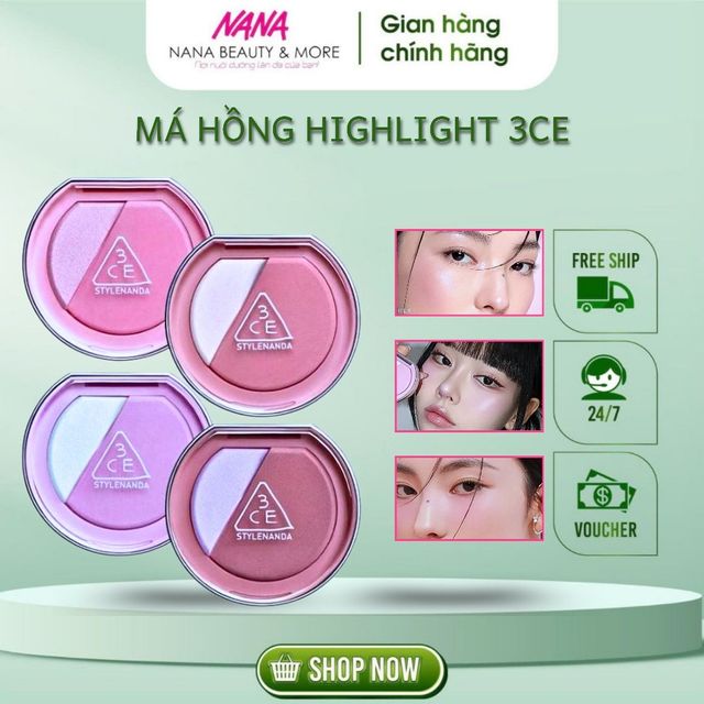 Phấn M&aacute; Hồng Bắt S&aacute;ng 3CE Blushlighter 9g - Nana Shop