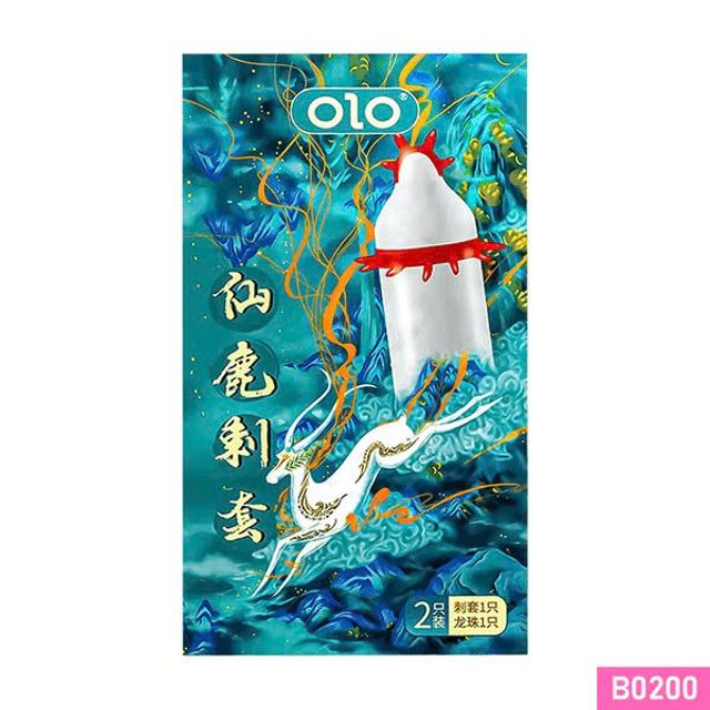 Bao cao su OLO Nai Xanh đầu r&acirc;u v&ograve;ng gai c&oacute; bi mềm 1.5cm hộp 1 c&aacute;i