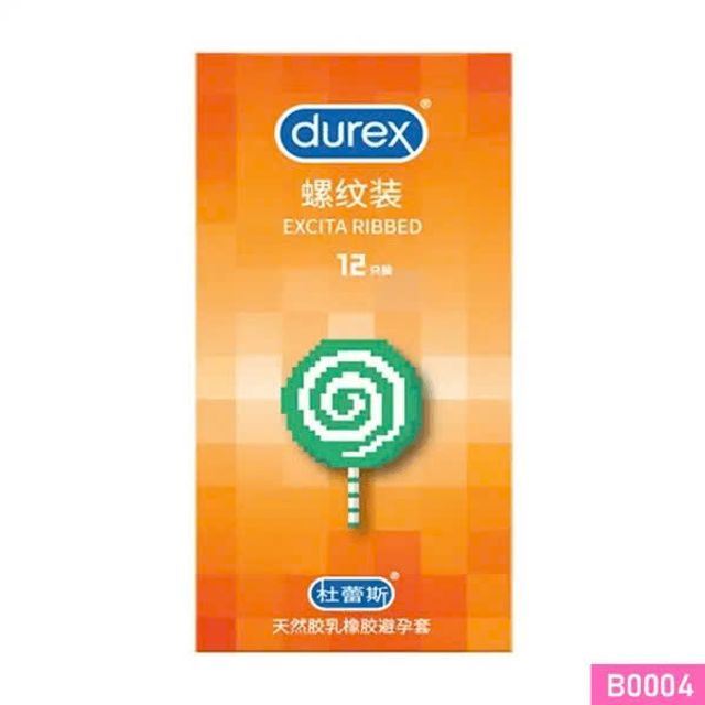 Bao cao su Durex Excita Ribbed th&acirc;n ren Hộp 12 c&aacute;i