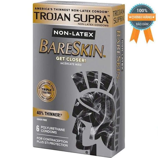 Bao cao su Trojan BareSkin Non-Latex