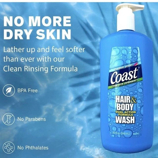Sữa tắm gội 2in1 COAST Classic Hair & Body Wash