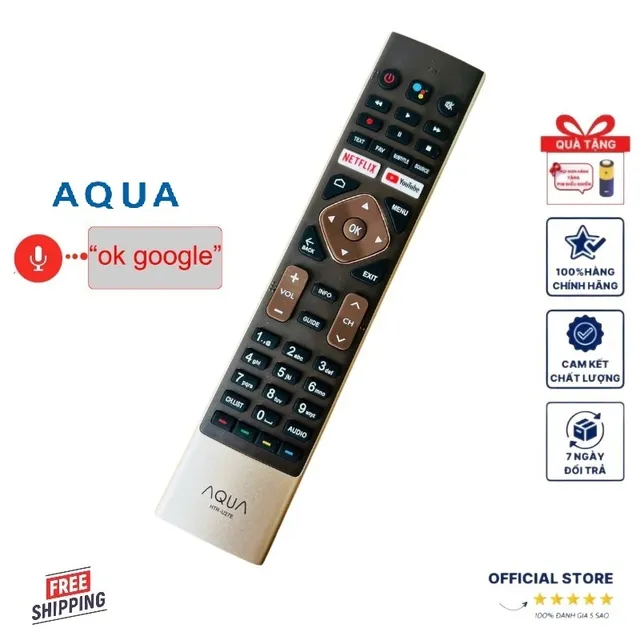 Điều khiển GIỌNG N&Oacute;I TV Aqua Smart TV Aqua MỚI PH&Iacute;M &Ecirc;M NHẠY