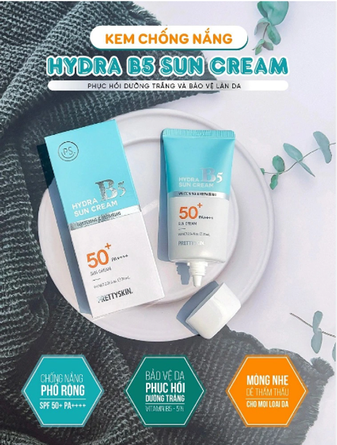Kem Chống Nắng Pretty Skin Phục Hồi Dưỡng Trắng Hydra B5 Sun Cream