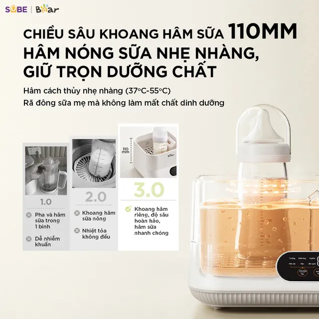 Khoang h&acirc;m sữa chuy&ecirc;n biệt s&acirc;u 110mm
