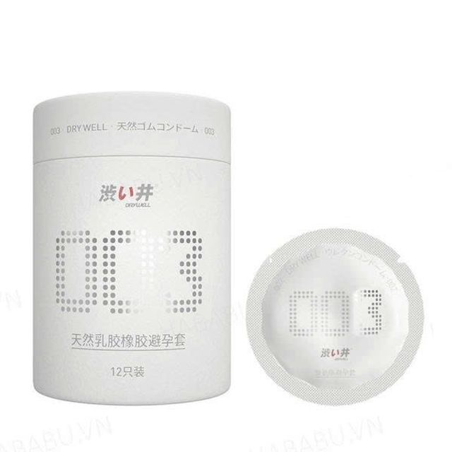 Bao cao su si&ecirc;u mỏng Drywell Ultra Thin Pro 003 hộp 12 chiếc