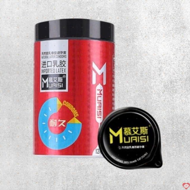Bao cao su Muaisi Latex Đỏ K&eacute;o d&agrave;i thời gian Hộp 12 c&aacute;i