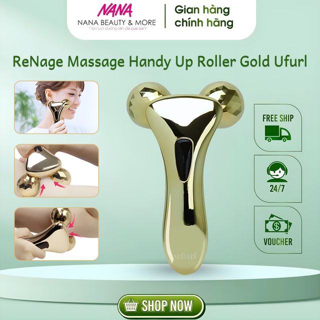 Thanh Lăn ReNage Massage Handy Up Roller Gold Ufurl 150g Nhật Bản
