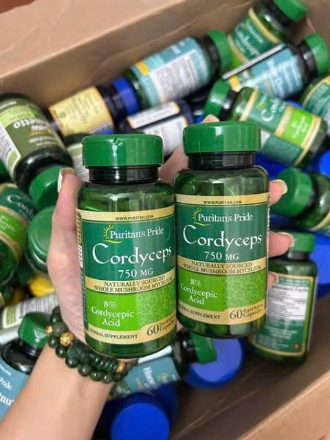 Vi&ecirc;n uống Đ&ocirc;ng Tr&ugrave;ng Hạ Thảo Puritan'S Pride Cordyceps 750Mg 60 Vi&ecirc;n