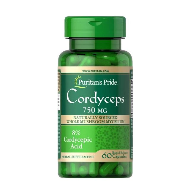 Vi&ecirc;n uống Đ&ocirc;ng Tr&ugrave;ng Hạ Thảo Puritan'S Pride Cordyceps 750Mg 60 Vi&ecirc;n