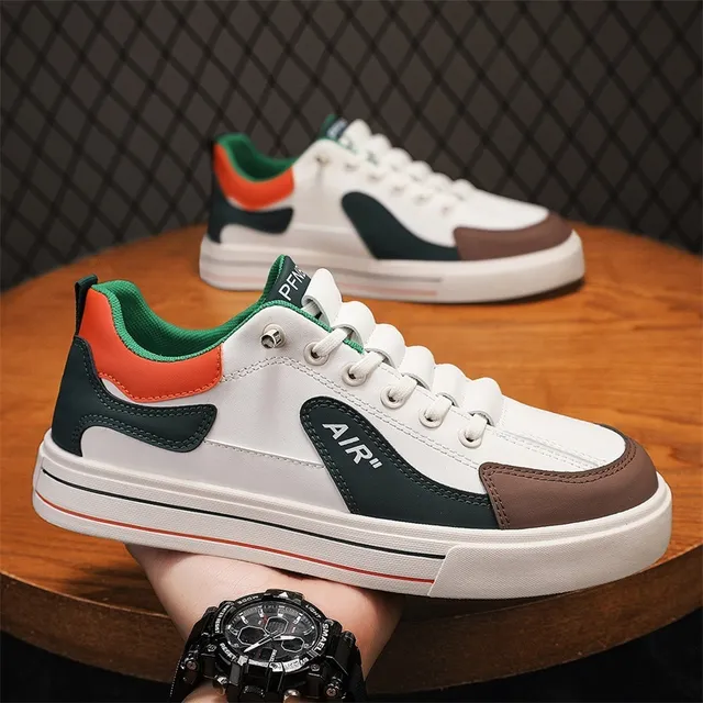 Gi&agrave;y Nam Cổ Thấp Mã TC19 Sneaker Da L&igrave; Kiểu D&aacute;ng H&agrave;n Quốc